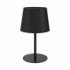 Lampa stołowa MAJA BLACK – czarny abażur, metal i tkanina, gwint E27