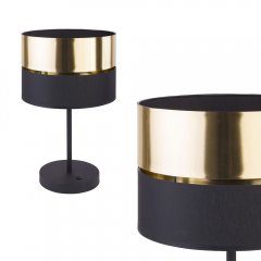 Nocna lampa stołowa HILTON czarno złota na komodę TK Lighting