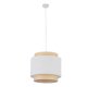 Lampa wisząca BOHO NEW WHITE – tkanina i rattan, 1×E27