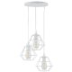Lampa wisząca DIAMOND NEW Biała – metalowe klatki, 3 żarówki E27