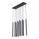 Lampa wisząca FERRO BLACK – 10 tulejek, metal, czarna