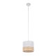 Lampa wisząca PAGLIA NEW WHITE – biały abażur z rafią, E27
