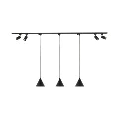 Zestaw jednofazowy z reflektorkami i lampa wiszącymi TRACER SET CONO BLACK 148 10608 TK Lighting