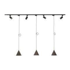 Zestaw jednofazowy z reflektorkami i lampa wiszącymi TRACER SET CONO BROWN 140 10600 TK Lighting