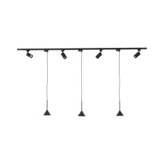 Zestaw jednofazowy z reflektorkami i lampa wiszącymi TRACER SET CONO MINI BLACK 144 10604 TK Lighting